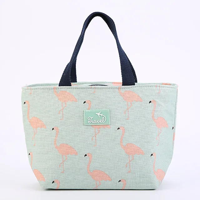 Brivilas lunch bag  for women funny cartoon kids bento cooler bags flamingo thermal breakfast food box portable picnic travel