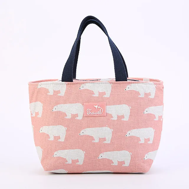 Brivilas lunch bag  for women funny cartoon kids bento cooler bags flamingo thermal breakfast food box portable picnic travel