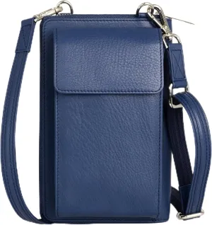 BULL GUARD Crossbody Leather Wallet Phone Purse, Anti Theft and RFID Blocking, Small Elegant Design for Travel