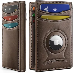 BULLIANT Men Airtag Wallet,Slim Wallet Money Clip Card Holder Magnetic Closure 12 Cards in Front Pocket RFID Blocking