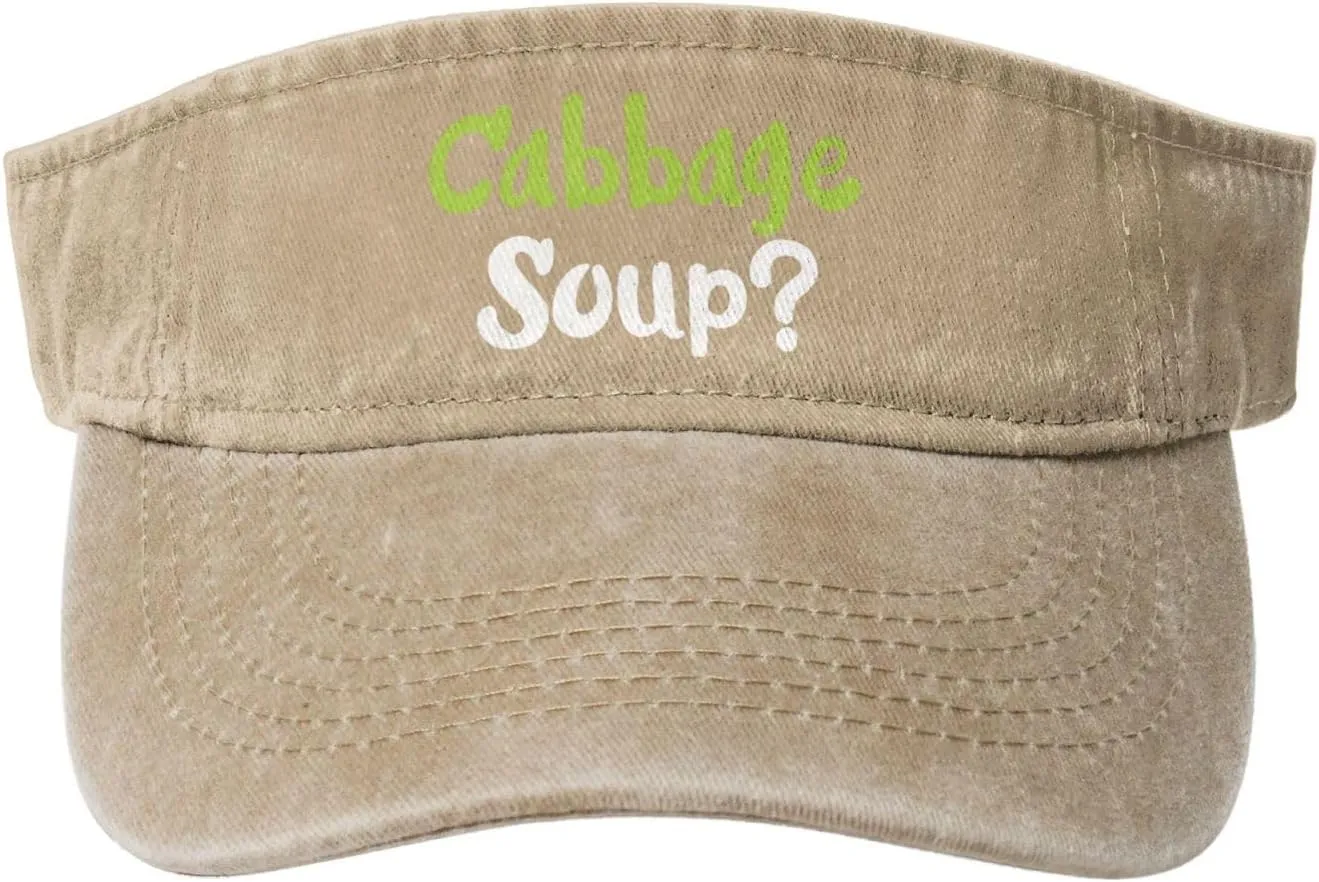 Cabbage Soup Sun Visor Hats Cotton Adjustable Sports Empty Top Baseball Cap for Women Men Golf Cap