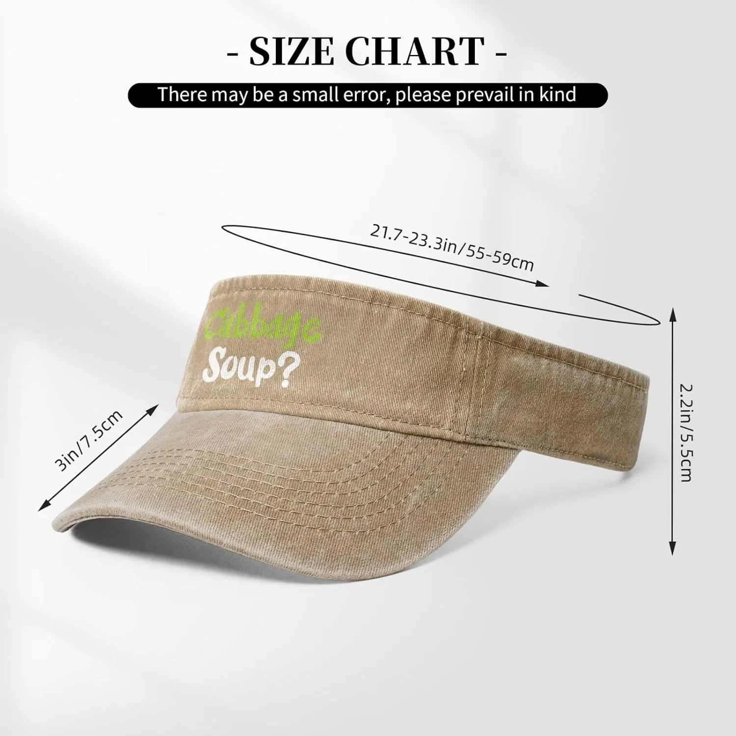 Cabbage Soup Sun Visor Hats Cotton Adjustable Sports Empty Top Baseball Cap for Women Men Golf Cap