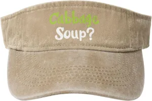Cabbage Soup Sun Visor Hats Cotton Adjustable Sports Empty Top Baseball Cap for Women Men Golf Cap