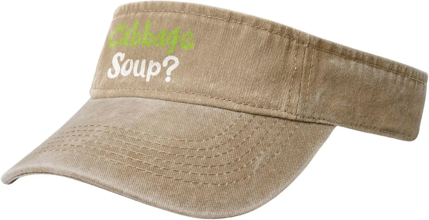 Cabbage Soup Sun Visor Hats Cotton Adjustable Sports Empty Top Baseball Cap for Women Men Golf Cap