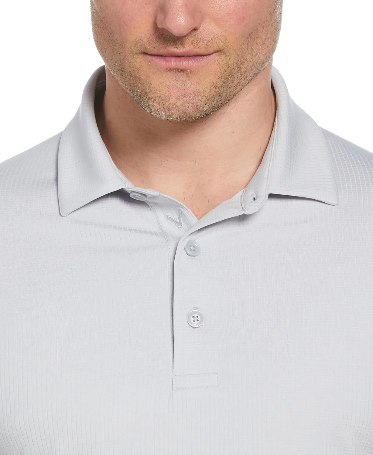 Callaway Men's Ventilated Classic Jacquard Short Sleeve Golf Polo, Stretch Seams, Moisture-Wicking (Available in Big & Tall)