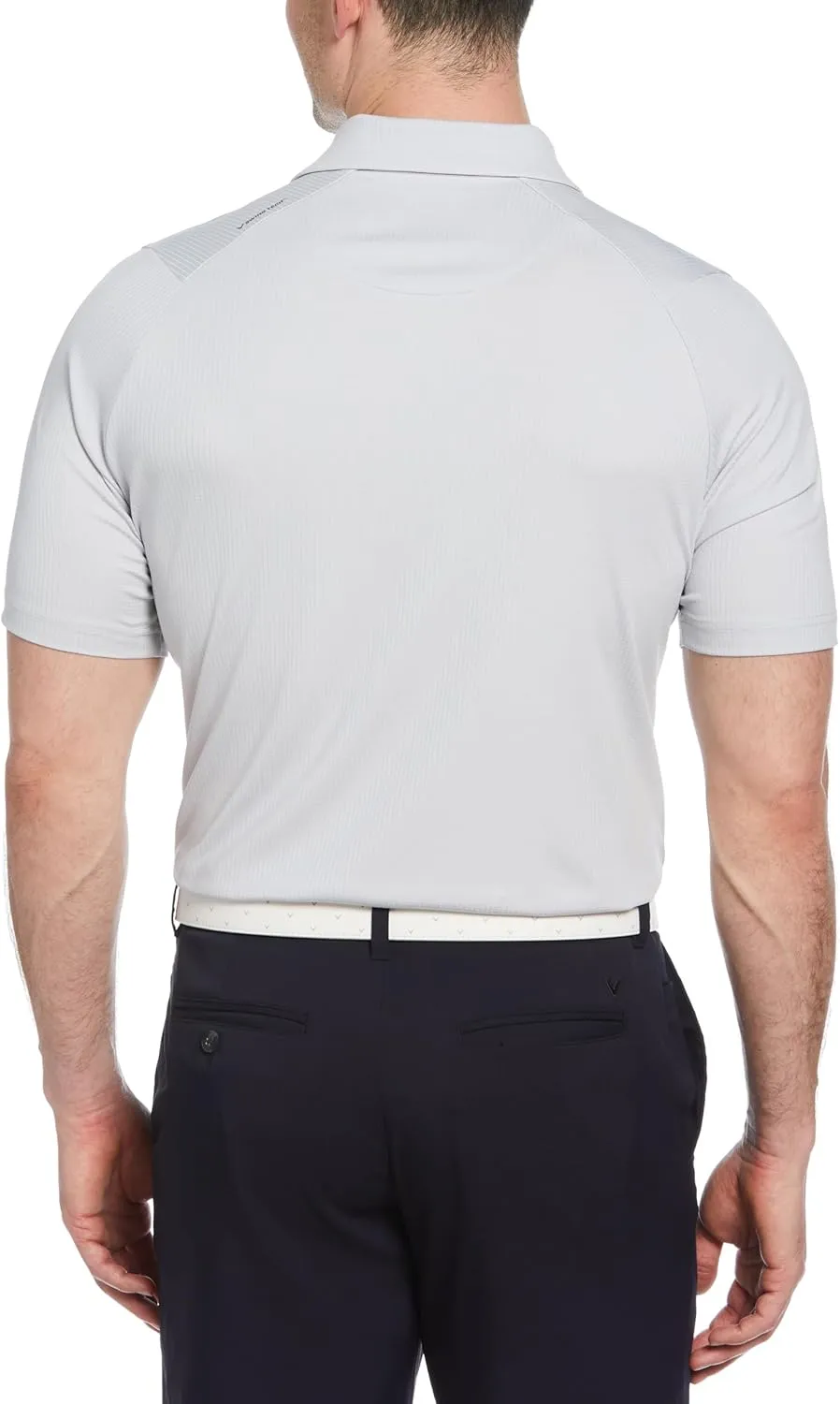 Callaway Men's Ventilated Classic Jacquard Short Sleeve Golf Polo, Stretch Seams, Moisture-Wicking (Available in Big & Tall)