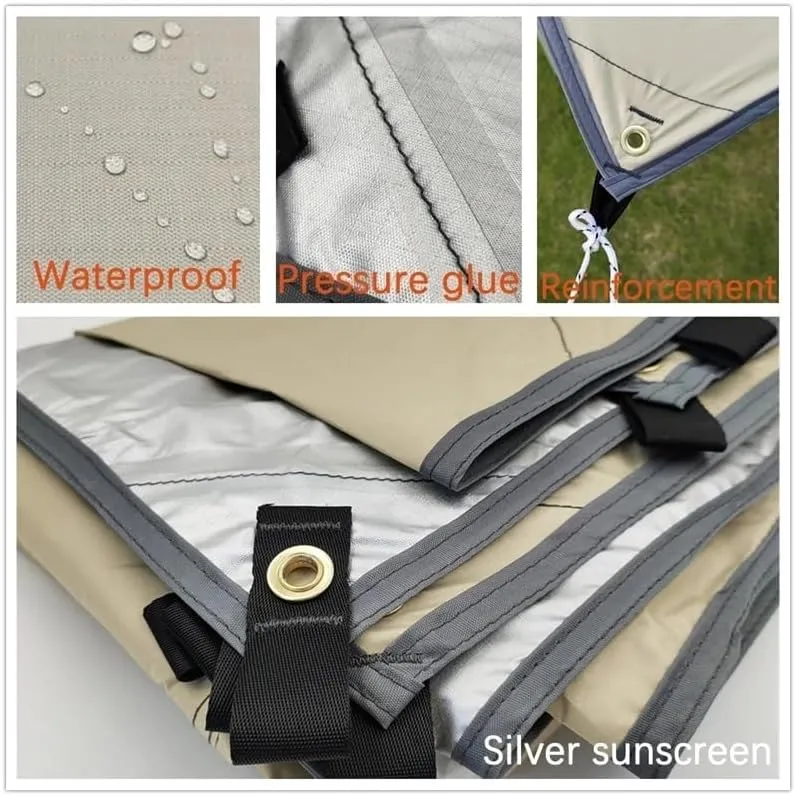 Camping Awning Canopy Tarp Durable Waterproof Lightweight for Outdoor Tent Shade Multi-Purpose Use(Black,3x5m)