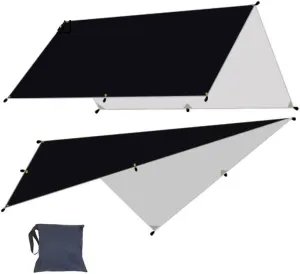 Camping Awning Canopy Tarp Durable Waterproof Lightweight for Outdoor Tent Shade Multi-Purpose Use(Black,3x5m)
