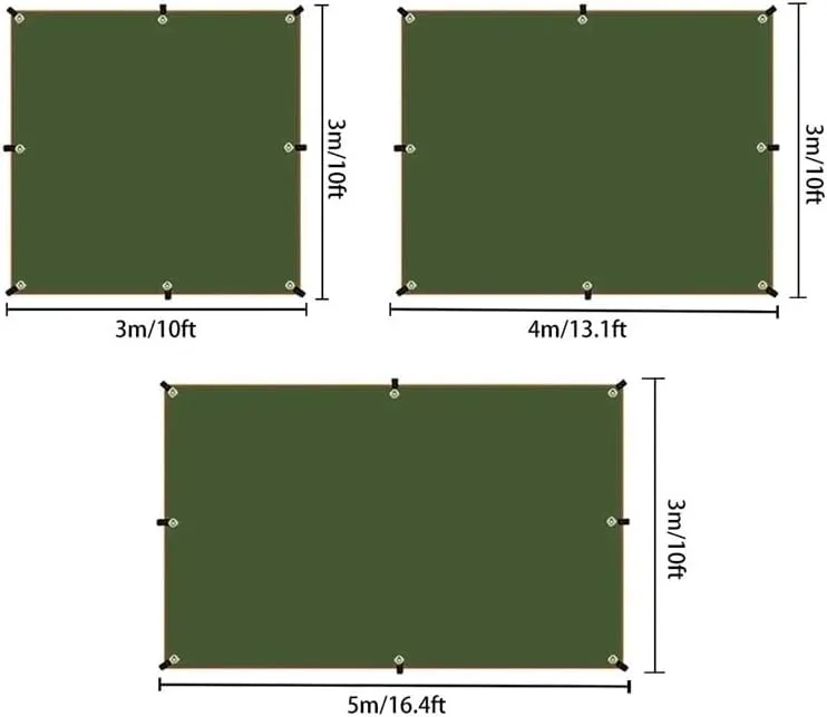 Camping Awning Canopy Tarp Durable Waterproof Lightweight for Outdoor Tent Shade Multi-Purpose Use(Black,3x5m)