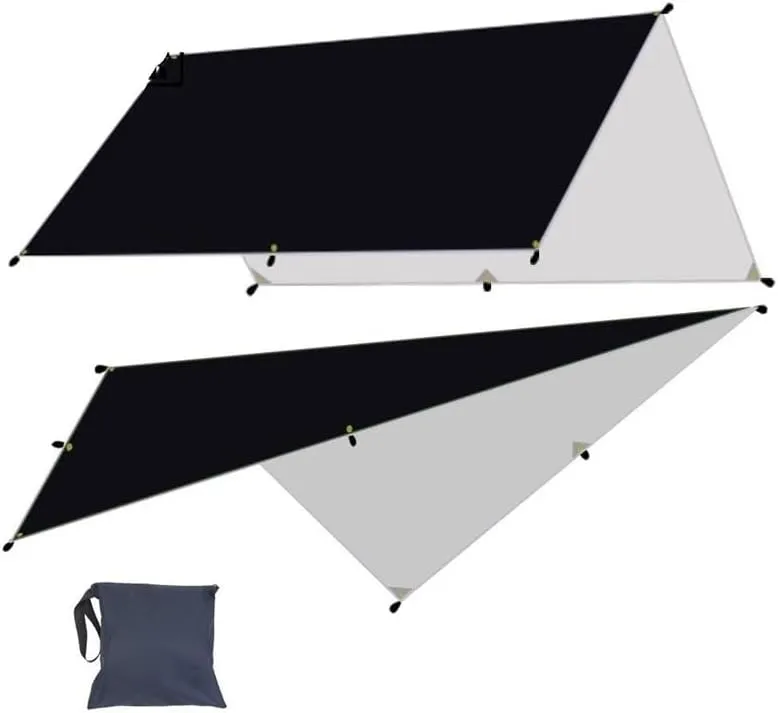 Camping Awning Canopy Tarp Durable Waterproof Lightweight for Outdoor Tent Shade Multi-Purpose Use(Black,3x5m)