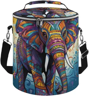 Camping Cooler Bag, Colorful Elephant Print Portable Ice Pack Outdoor Cooler Bag Picnic Cooler Bag Foldable Cooler Bag, style