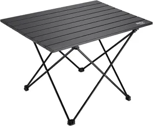 Camping Table, Folding Camping Table, Portable Camping Table, Suitable for Camping, Backpacking Hiking, Outdoor Picnic (Color : Black, Size : Medium)