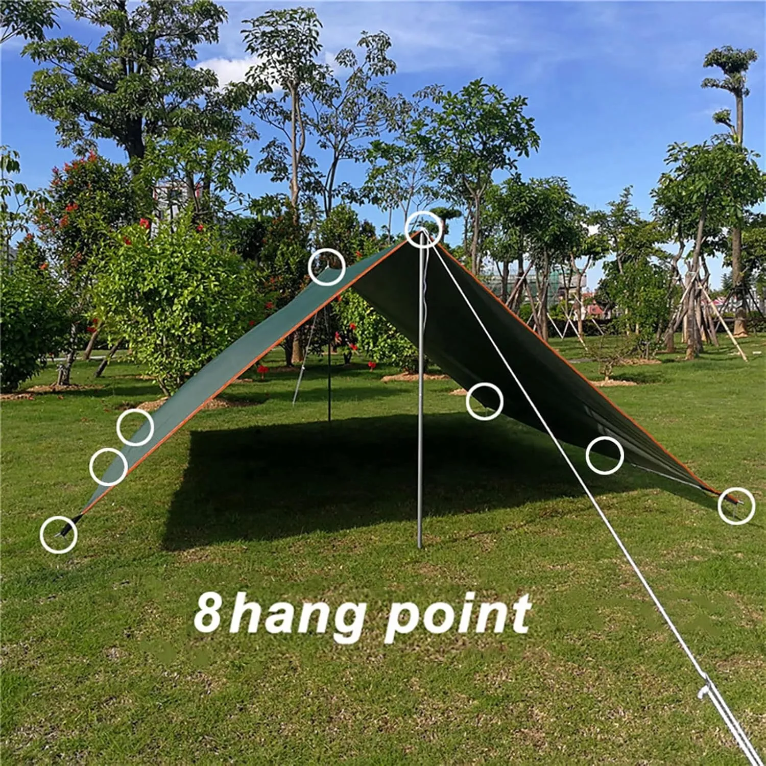 Camping Tarp,3x3 3x4 3x5 Tarp Awning Waterproof Sunshade Ultralight Canopy Sunshade Outdoor Camping Sun Shelter Hammock Rain Fly (Color : Cyan, Size : 300 * 500 Cm)