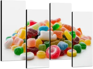 Canvas Wall Art Colorful candies heap white Photo Prints Realism Stretched & Framed Artworks Modern Wall Decor for Living Room Bedroom Office