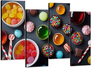 Canvas Wall Art Colorful candies jelly Photo Prints Realism Stretched & Framed Artworks Modern Wall Decor for Living Room Bedroom Office