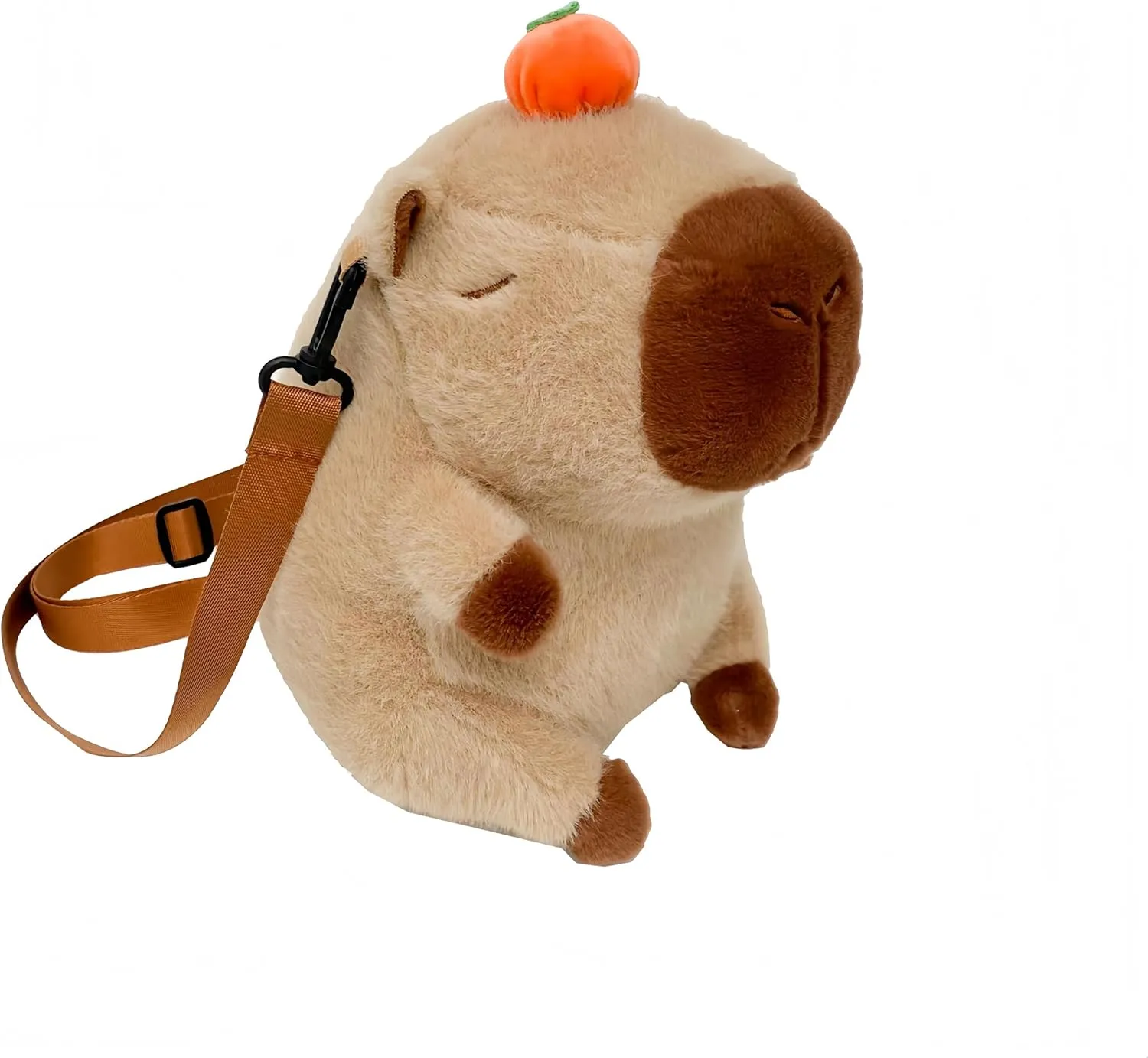 Capybara Plush Backpack - Large Cute Rucksack, Fluffy & Adorable Capybara Design, Convertible Shoulder Bag(Light Brown)