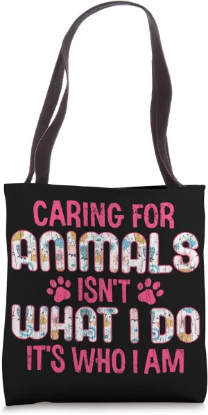 Caring For Animals Funny Adoption Graphic Tote Bag