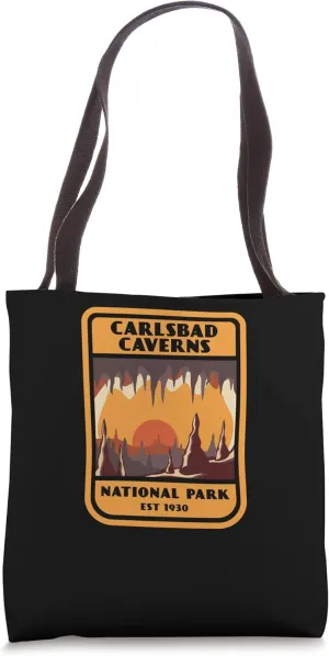 Carlsbad Caverns National Park Vintage Style Badge Tote Bag