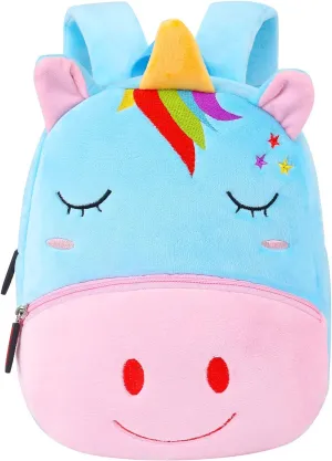 CBOALOGR Cute Plush Unicorn Toddler Small Backpack Little Plush Bookbag for Girls 3 to 6 years old