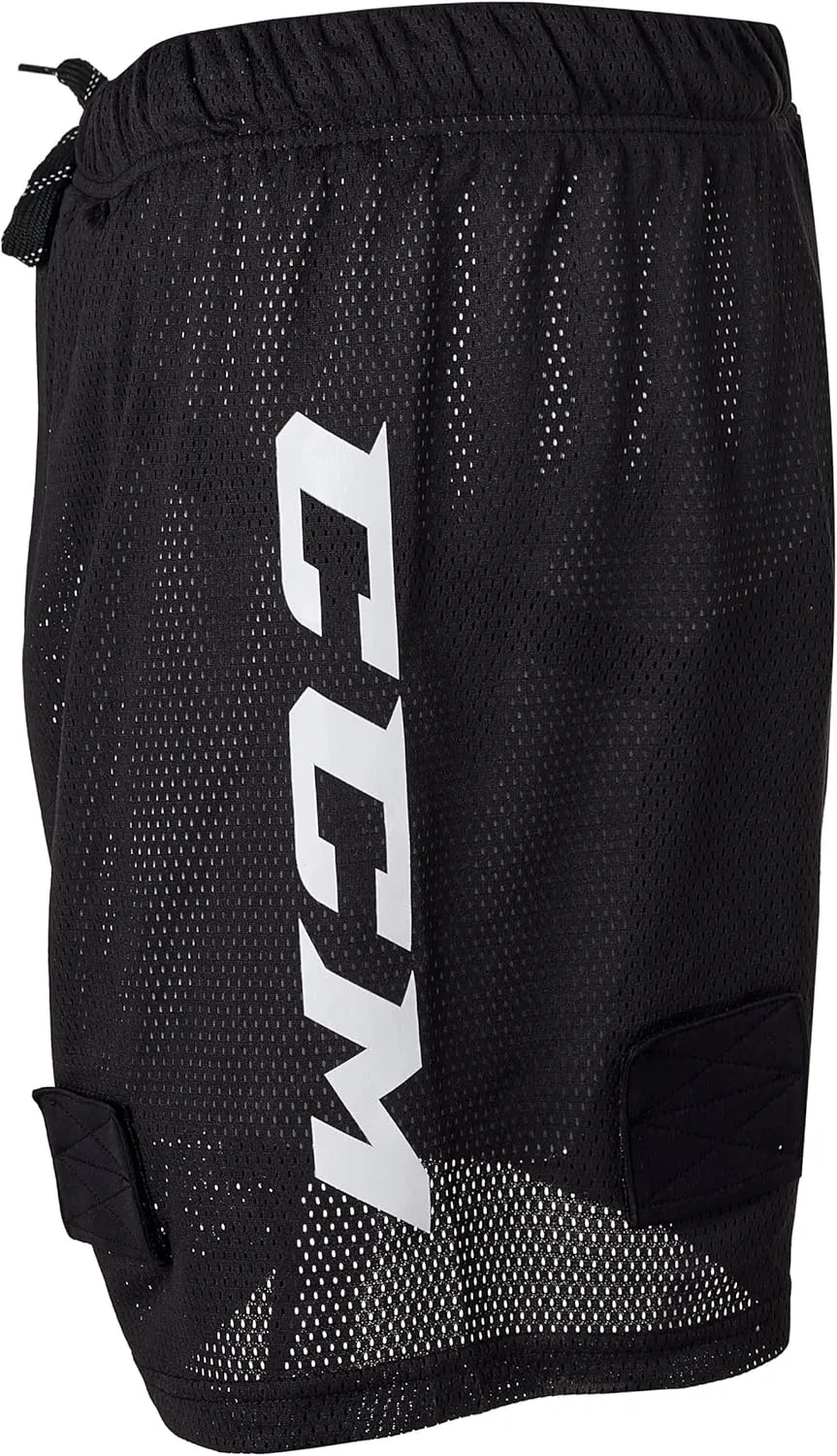 CCM Men's Loose Fit Hockey Mesh Jock Shorts with Sock Tabs Size Senior