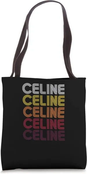 Celine Retro Wordmark Pattern Vintage Style Custom Name Tote Bag
