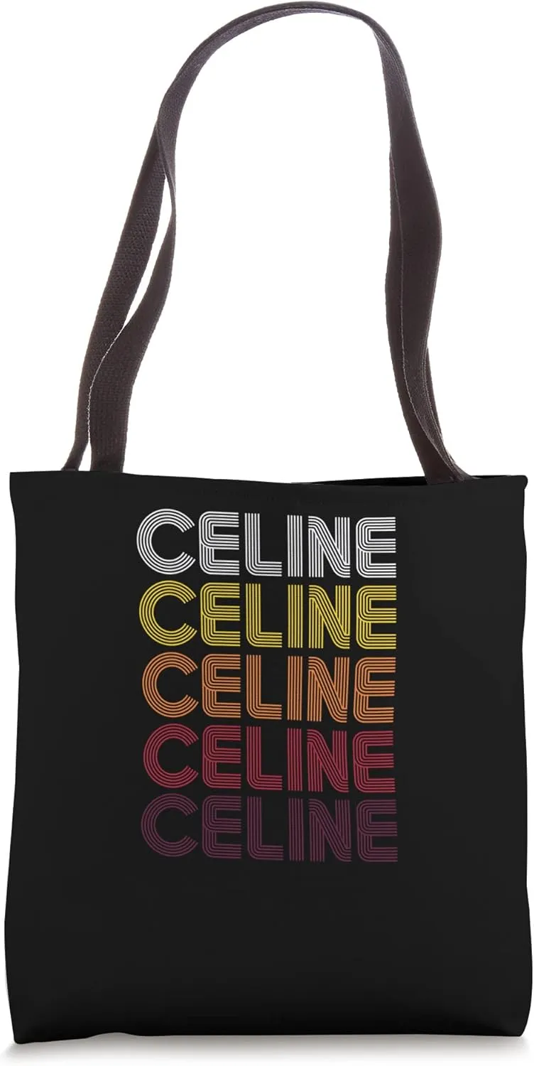 Celine Retro Wordmark Pattern Vintage Style Custom Name Tote Bag