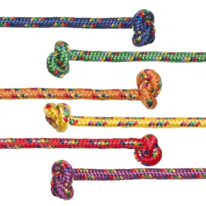 Champion Sports Braided Nylon Jump Ropes, 8 Ft, Assorted, 6/Pack