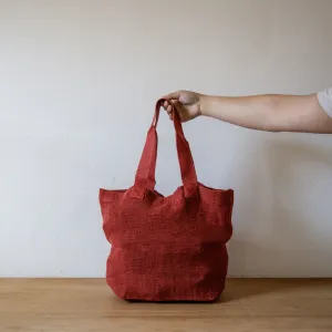 Charvet Éditions French Linen Bag Nomade Dahlia