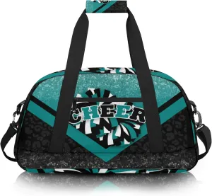 Cheer Duffle Bag for Cheerleaders, Cheerleading Gym Bag for Women, Carry on Weekender Bags, Travel Bag Duffel Bag (Teal&Black)
