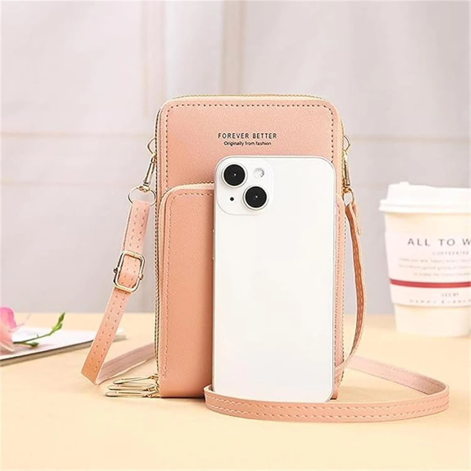 Cherishion Leather Small Crossbody Bag/Mini Messenger Shoulder Handbag, PU Leather, Crossbody Cell Phone Purse for Women