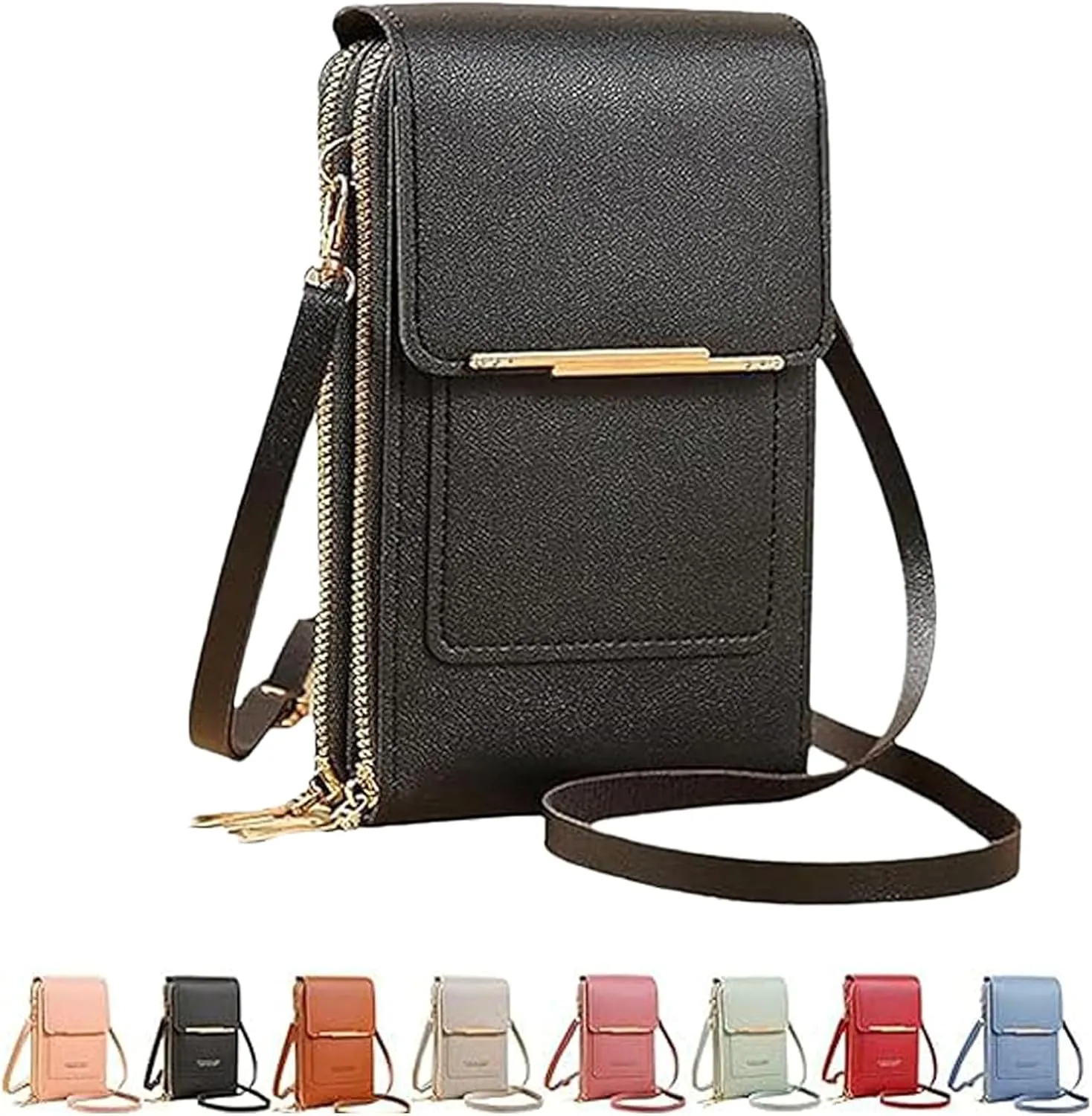 Cherishion Leather Small Crossbody Bag/Mini Messenger Shoulder Handbag, PU Leather, Crossbody Cell Phone Purse for Women