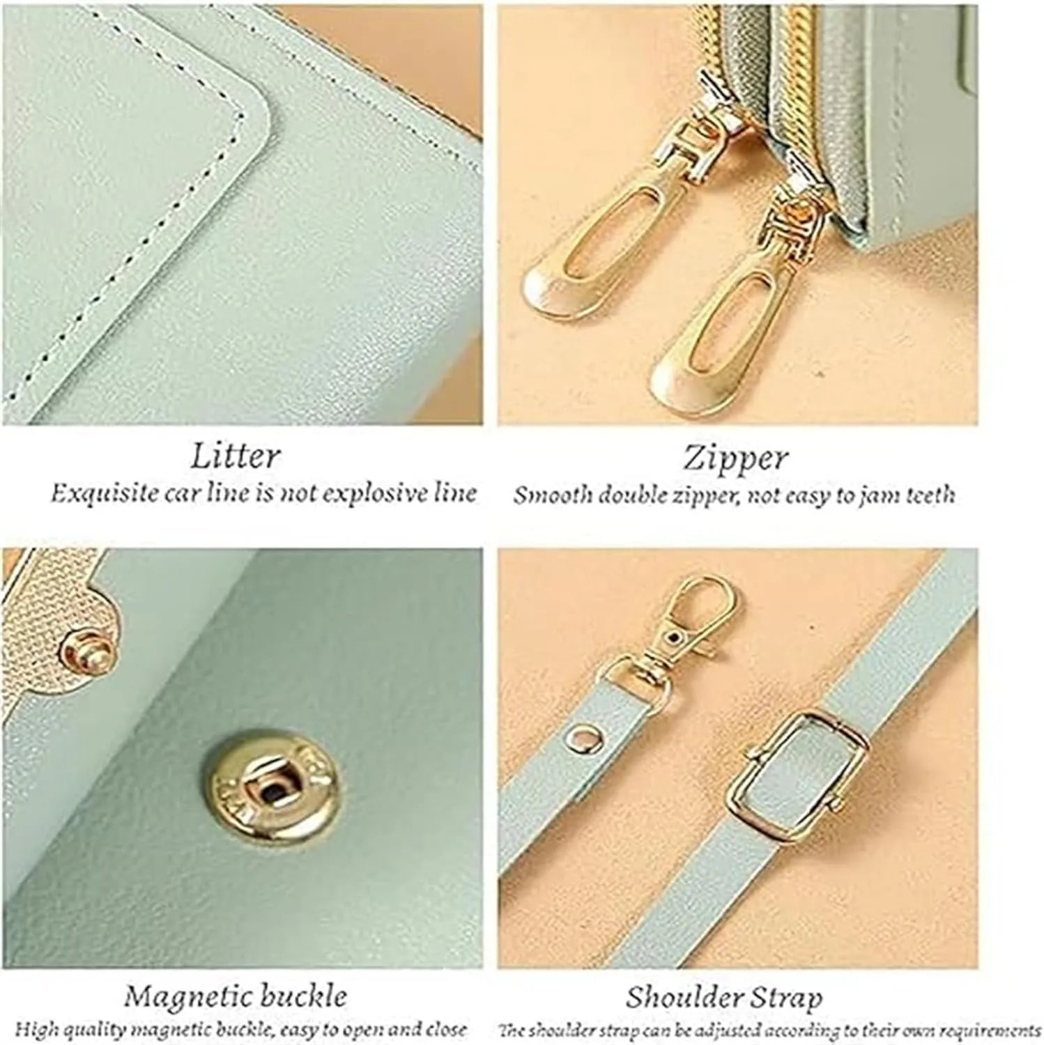 Cherishion Leather Small Crossbody Bag/Mini Messenger Shoulder Handbag, PU Leather, Crossbody Cell Phone Purse for Women