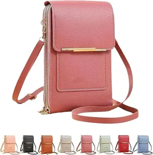 Cherishion Leather Small Crossbody Bag/Mini Messenger Shoulder Handbag, PU Leather, Crossbody Cell Phone Purse for Women