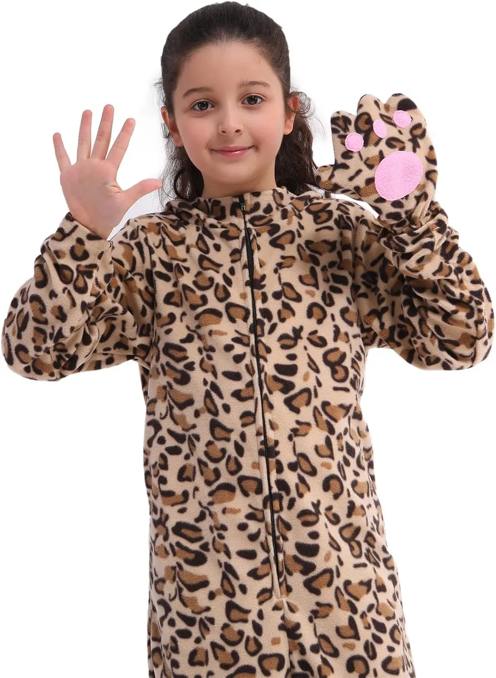 Children Animal Onesie Costume, Unisex Cheetah Onesie Costume, Leopard Onesie Costume, Kids Halloween/Christmas/Carnival Festival Costume for Kids 6-8