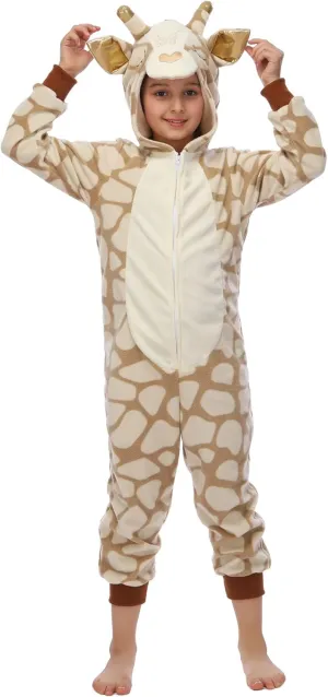 Children Animal Onesie Costume, Unisex Giraffe Costume, Giraffe Onesie, Kids Halloween/Christmas/Carnival Festival Costume for Kids 4-6