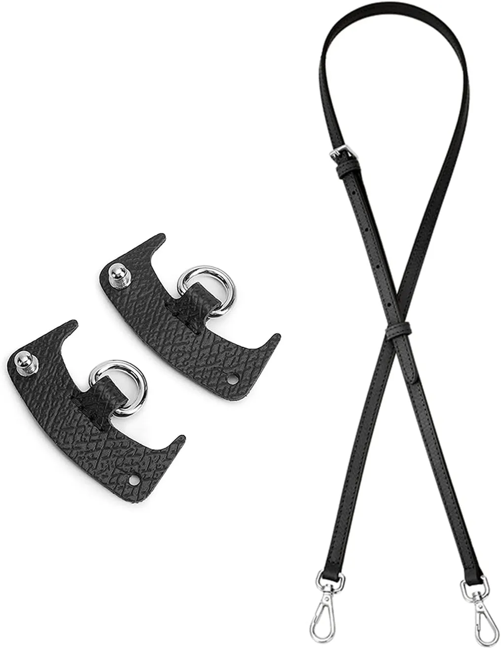 Chispee Bag Strap Set Bag Multicolor Free Punching Modification Bag Belt Accessories Shoulder Strap Bag Transformation Accessories(Strap Set Black)