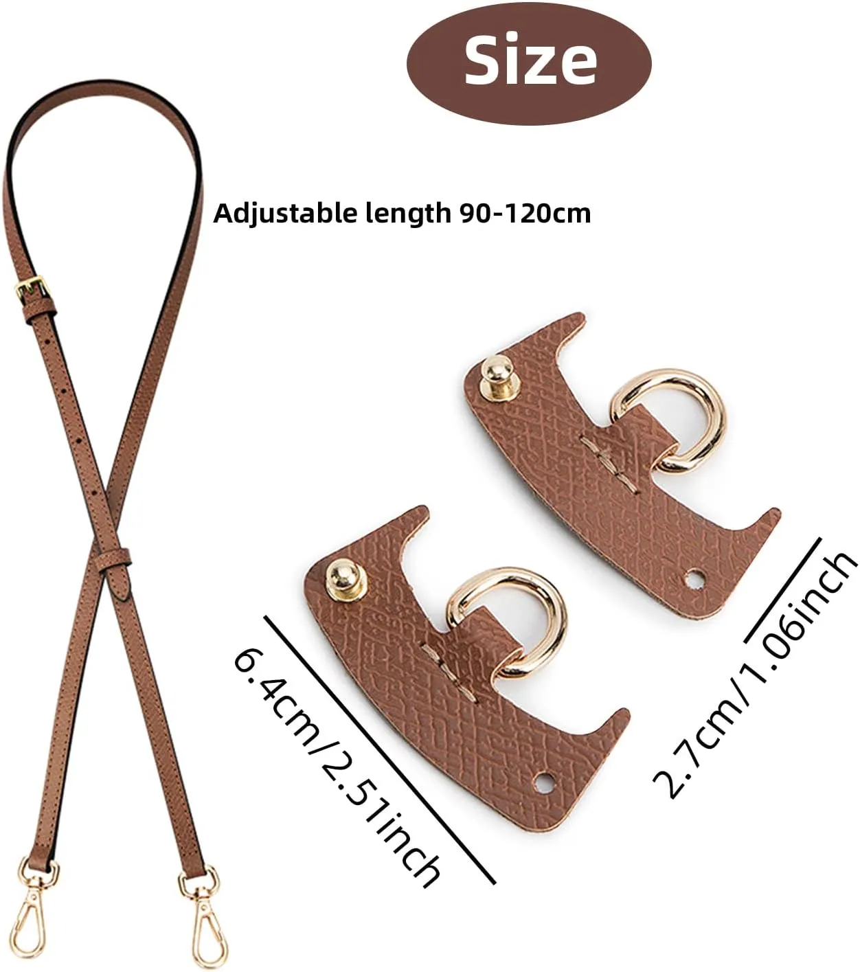 Chispee Bag Strap Set Bag Multicolor Free Punching Modification Bag Belt Accessories Shoulder Strap Bag Transformation Accessories(Strap Set Black)