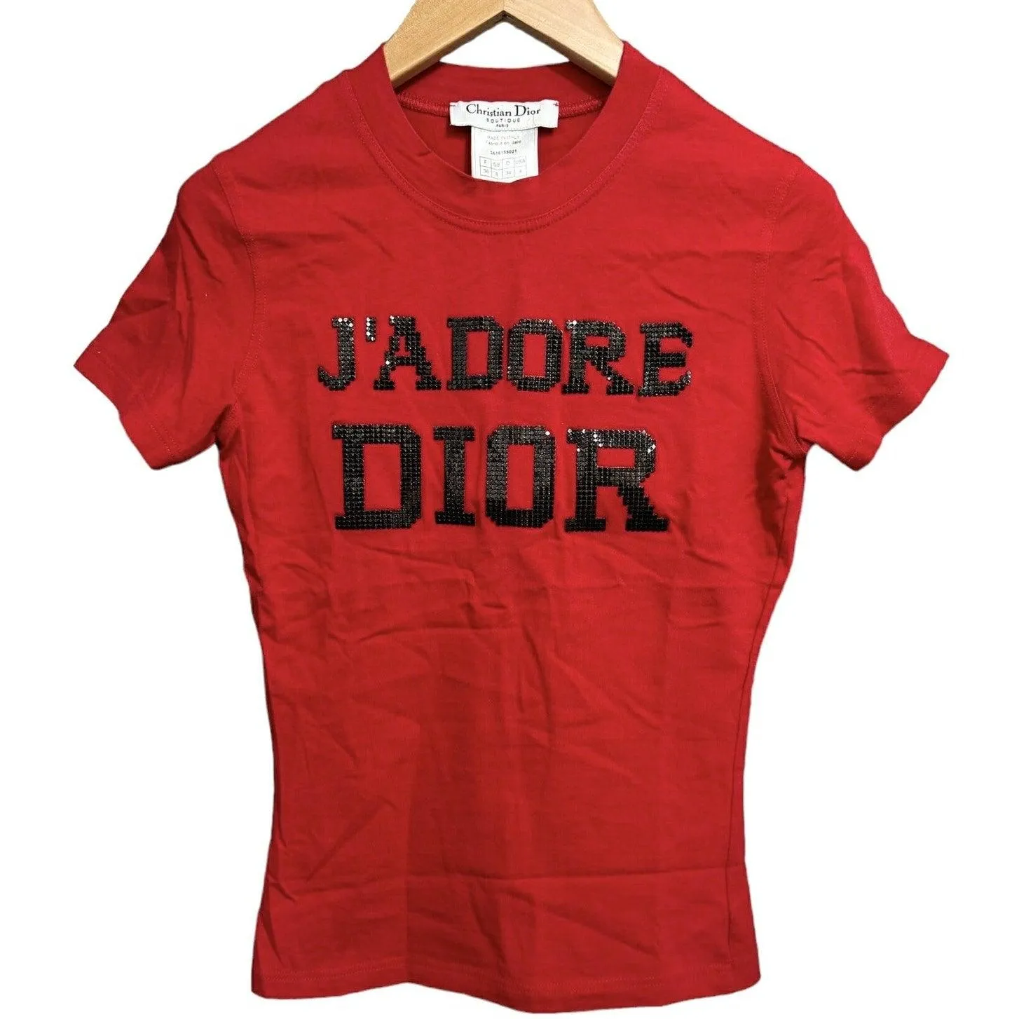 Christian Dior J'Adore Dior 1947 Studs Galliano Tank Top Shirt Red