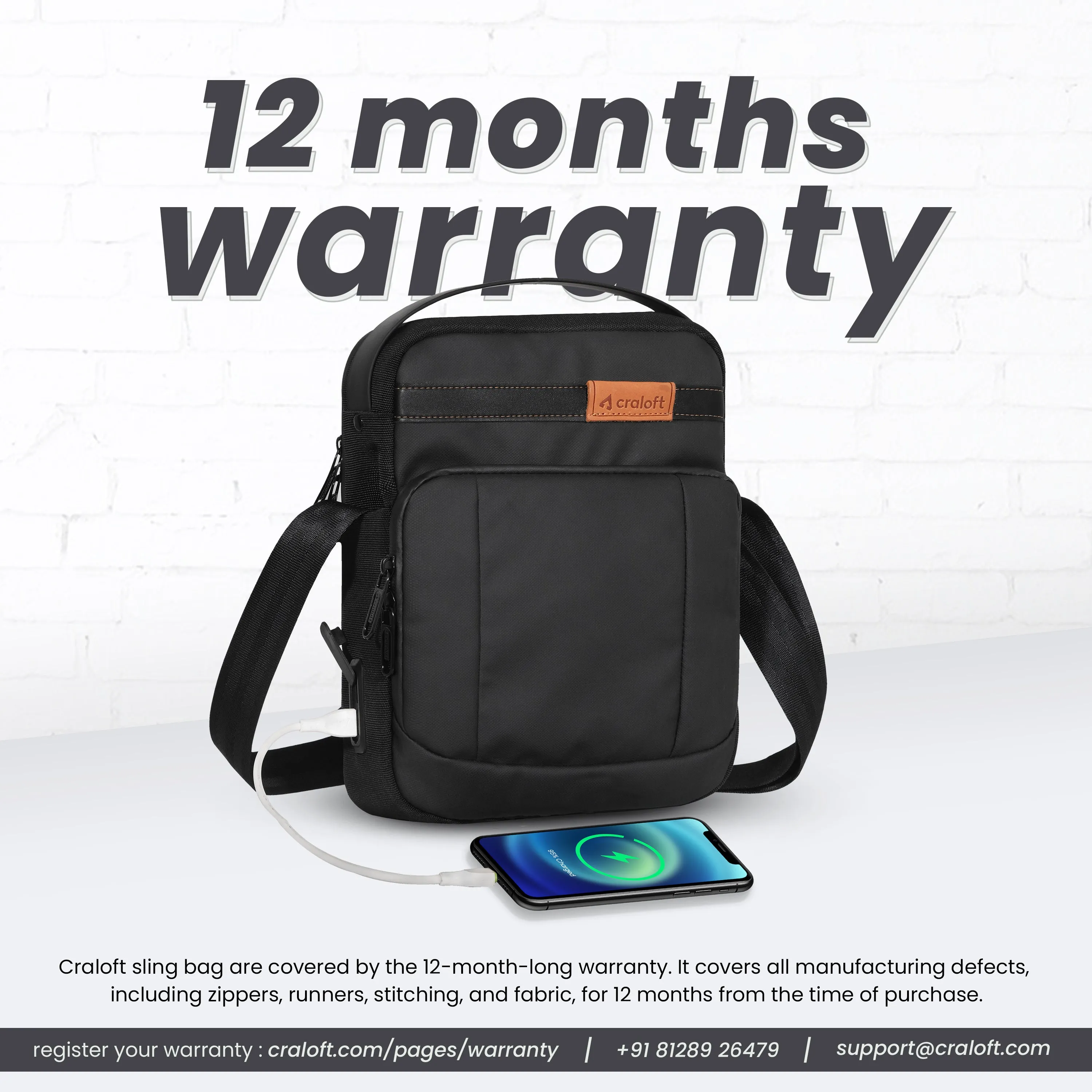 CityExplorer Crossbody Sling Bag with a USB Port