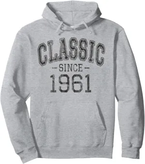 Classic since 1961 Vintage Style Born in 1961 Birthday Gift Pullover Hoodie