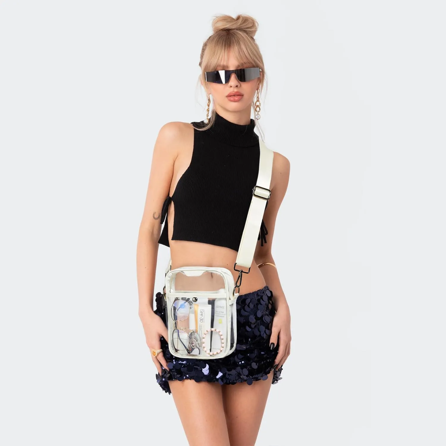 Clear bags Stadium Approved Crossbody Sling Bag Fanny Pack Backpack Purses for Women Men Belt bag for stadium events