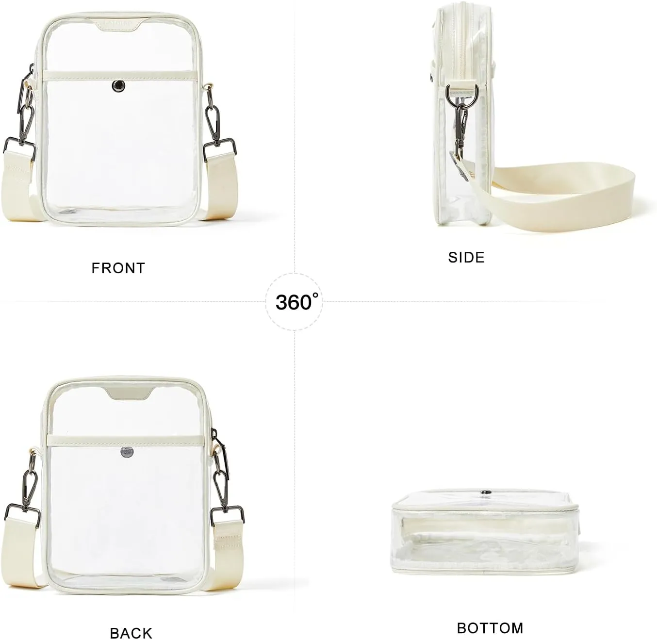 Clear bags Stadium Approved Crossbody Sling Bag Fanny Pack Backpack Purses for Women Men Belt bag for stadium events