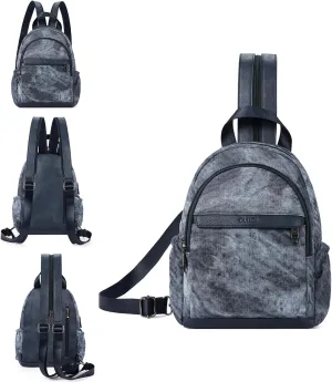 CLUCI Leather Sling Backpack for Women - Small Convertible Crossbody Bag for Travel