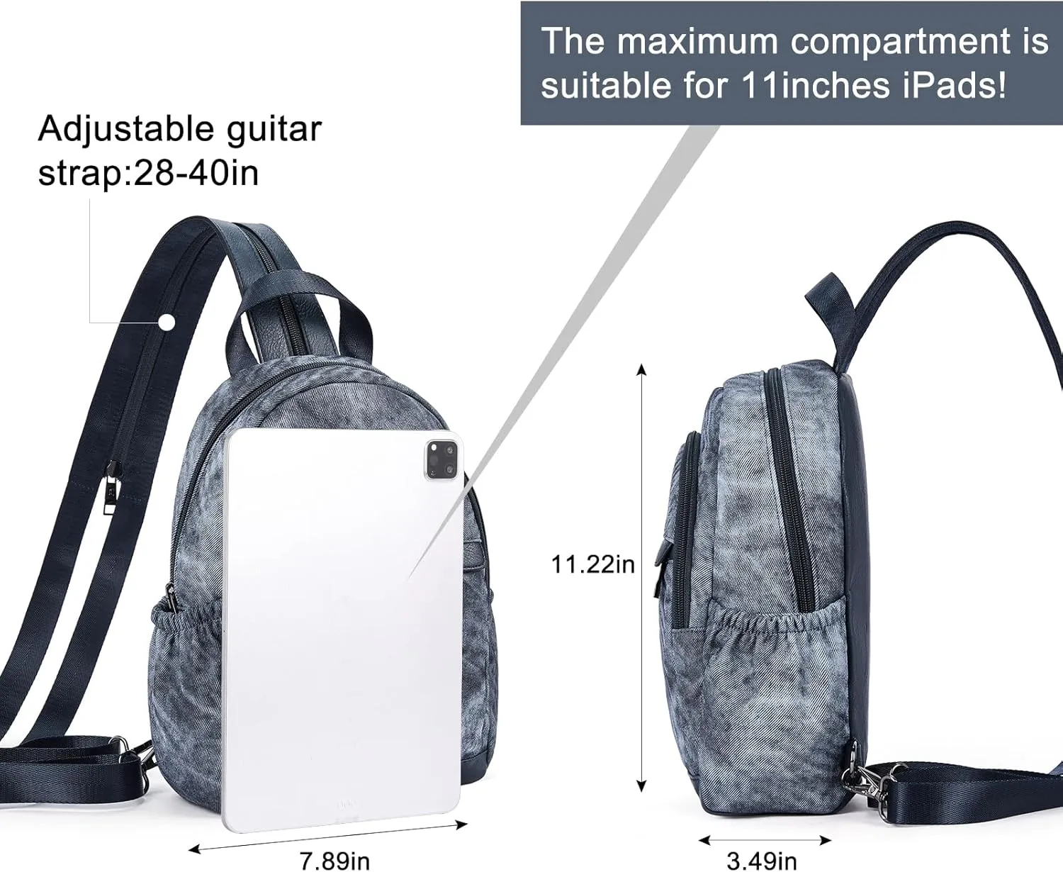CLUCI Leather Sling Backpack for Women - Small Convertible Crossbody Bag for Travel