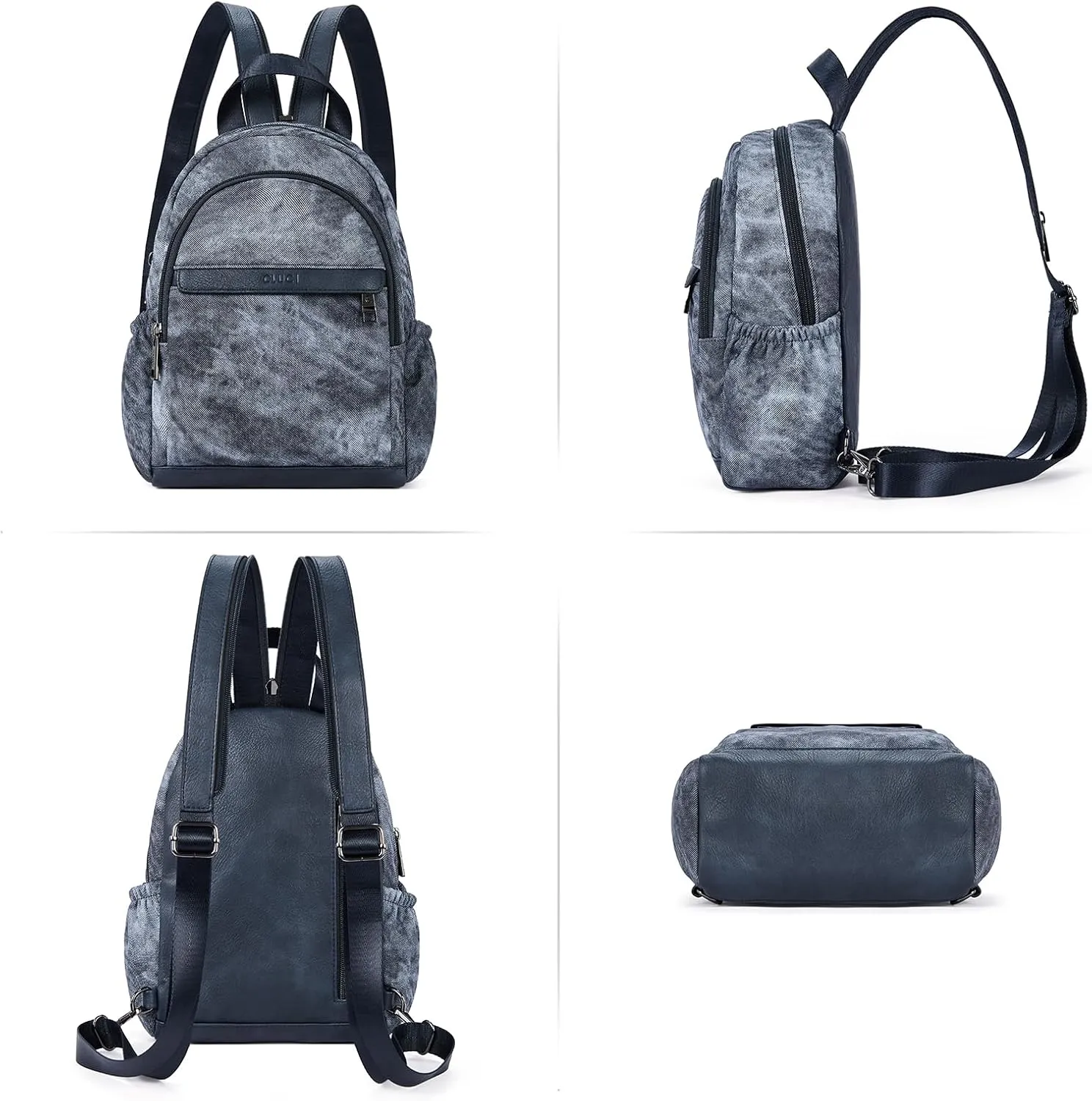 CLUCI Leather Sling Backpack for Women - Small Convertible Crossbody Bag for Travel