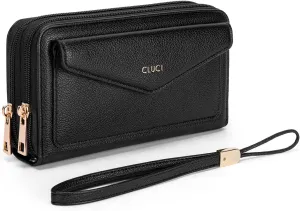 CLUCI Wallet Women Large Capacity Wristlet Purse for Women Long Ladies Wallet RFID Blocking Multi Credit Card Holder