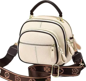 Coefficienta Classic Multifunctional Compartments Adjustable Wide Shoulder Strap Leather Bag, Gpmsign Leather Bag