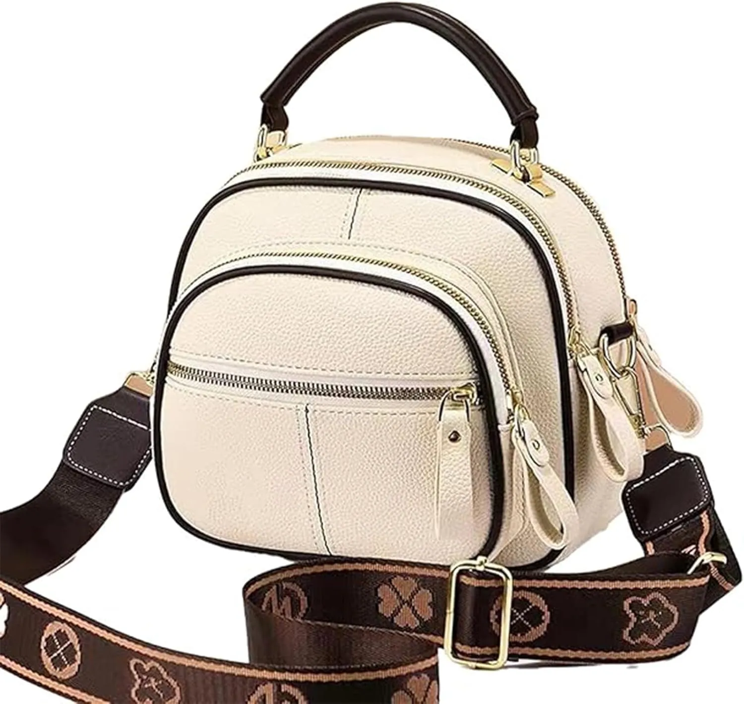 Coefficienta Classic Multifunctional Compartments Adjustable Wide Shoulder Strap Leather Bag, Gpmsign Leather Bag