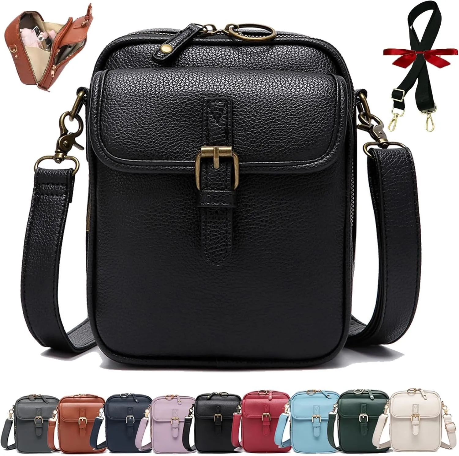 Collaborate Crossbody Leather Bag, Urvashi Leather Small Purse, Collaboraten1 Vintage Shoulder Handbag with Card Slots