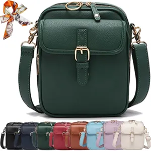 Collaboraten1 Crossbody Leather Bag, Urvashi Crossbody Leather Bag for women, with Built in Wallet, Vintage Anti-Theft